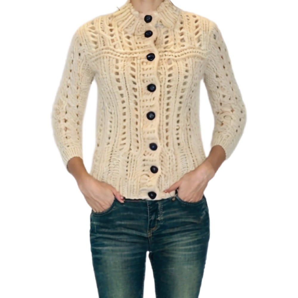 Cynthia Rowley Chunky Knit cardigan in cream Size XS